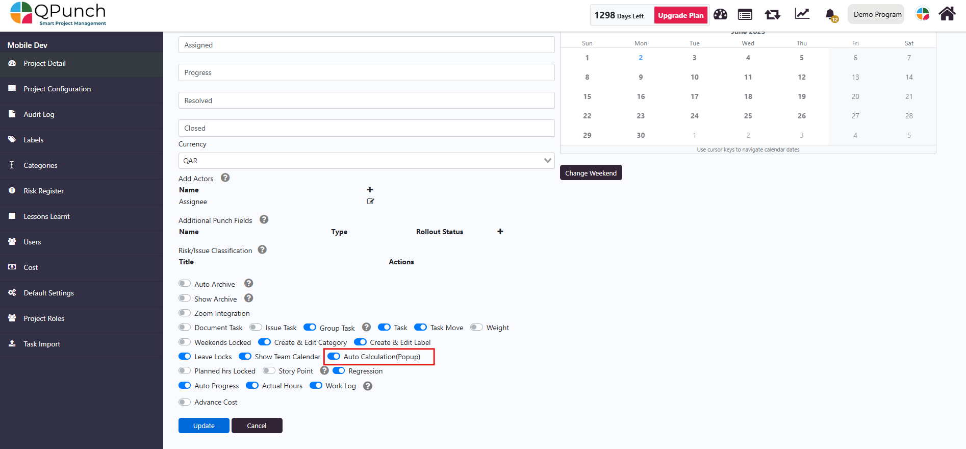 Project Configuration Settings – Part 2